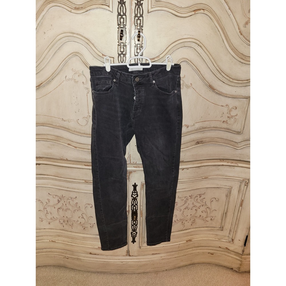 Topman Mens Stretch Skinny Jeans Charcoal Gray W32 L32 Denim Pants